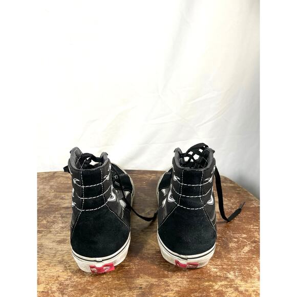 Vans Sk8-Hi Flame Black White Sneakers Men’s 10.5 - Picture 3 of 4